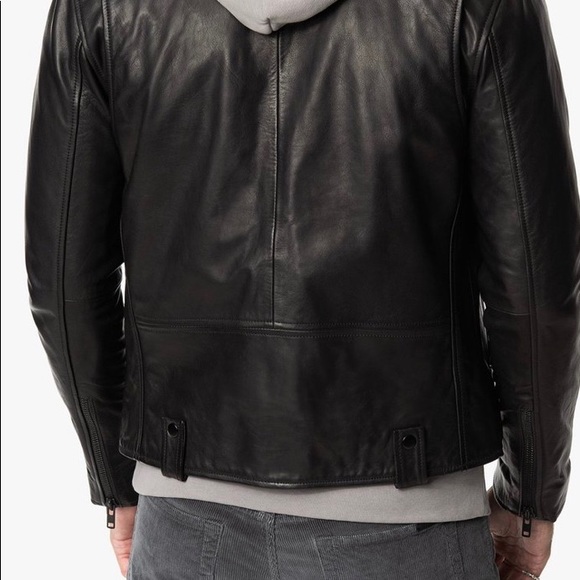 NWOT JOE'S JEANS LEATHER MOTO BIKER ZIP JACKET Sz M - Picture 4 of 14